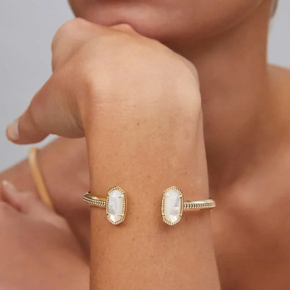 Kendra Scott Elton Gold Ivory Cuff Bracelet - Picture 10 of 10